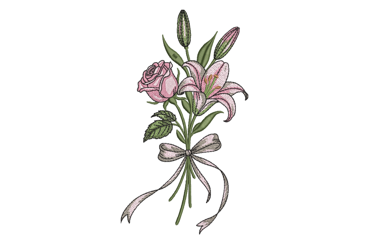 Pink Lily & Rose Bouquet