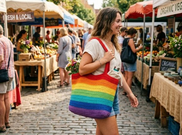Rainbow Artisan Crochet Bag Pattern - free crochet bag pattern