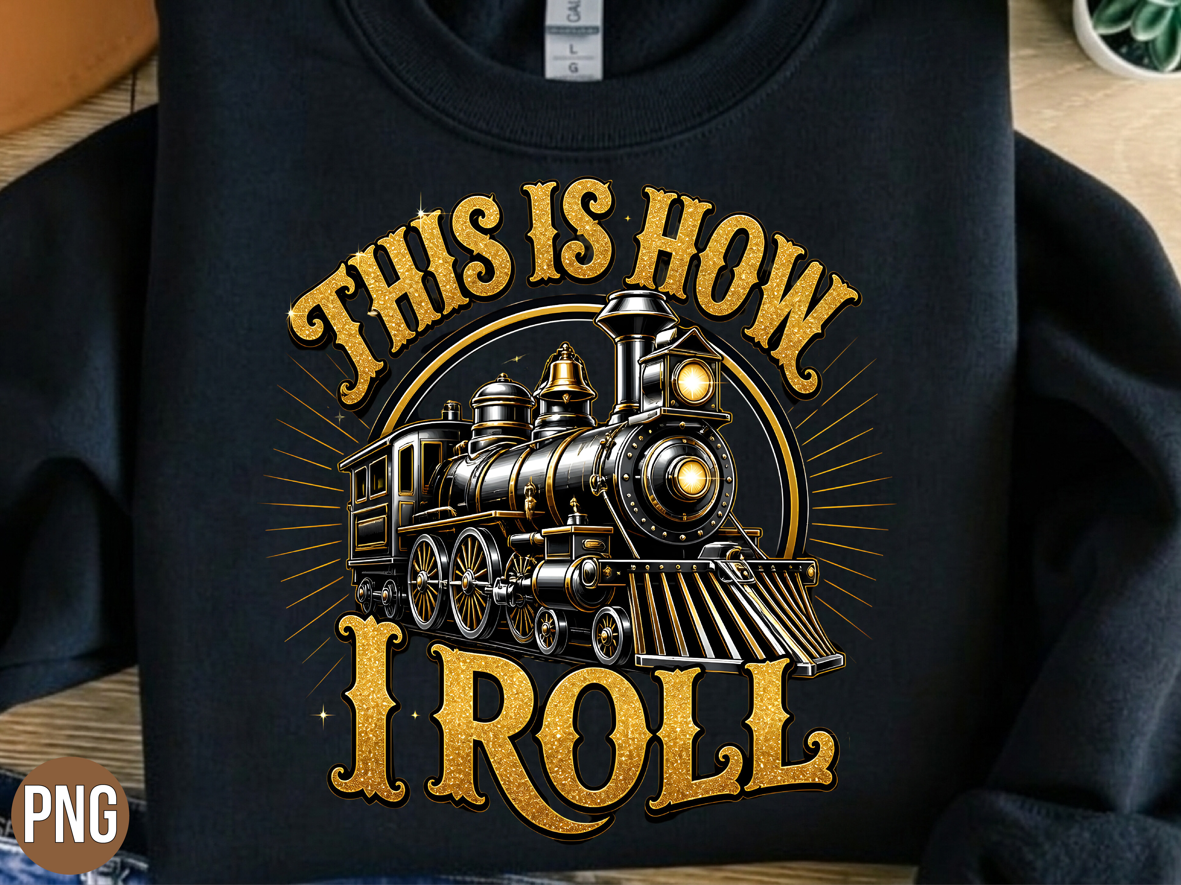 Vintage steam train graphic for t-shirts.