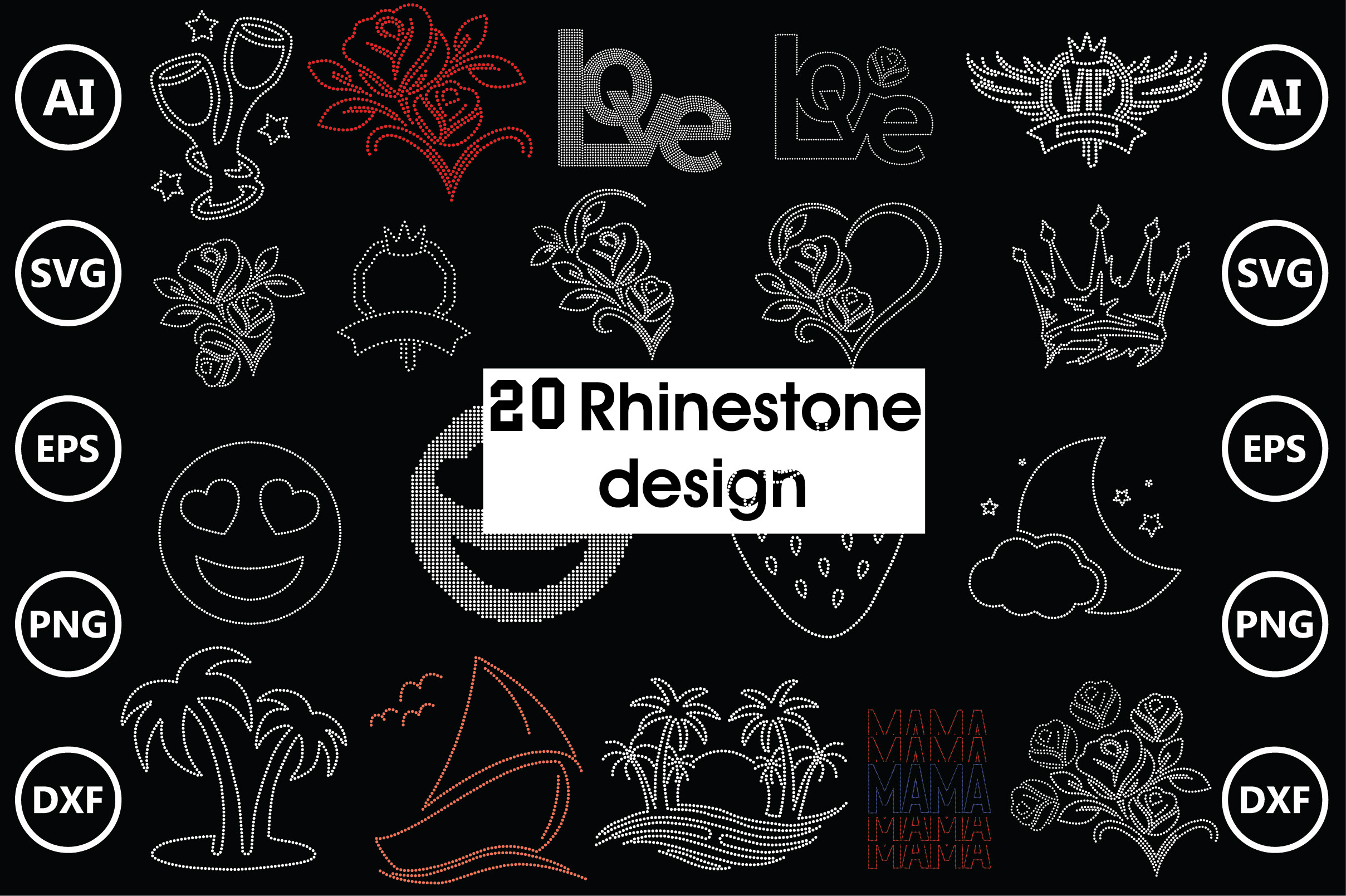 Rhinestone Templates Design,