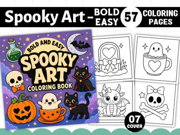 Spooky Art Bold and Easy Coloring Book