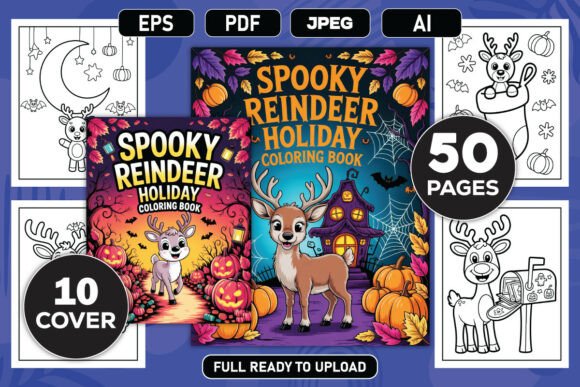 Spooky Reindeer Holiday Coloring Book