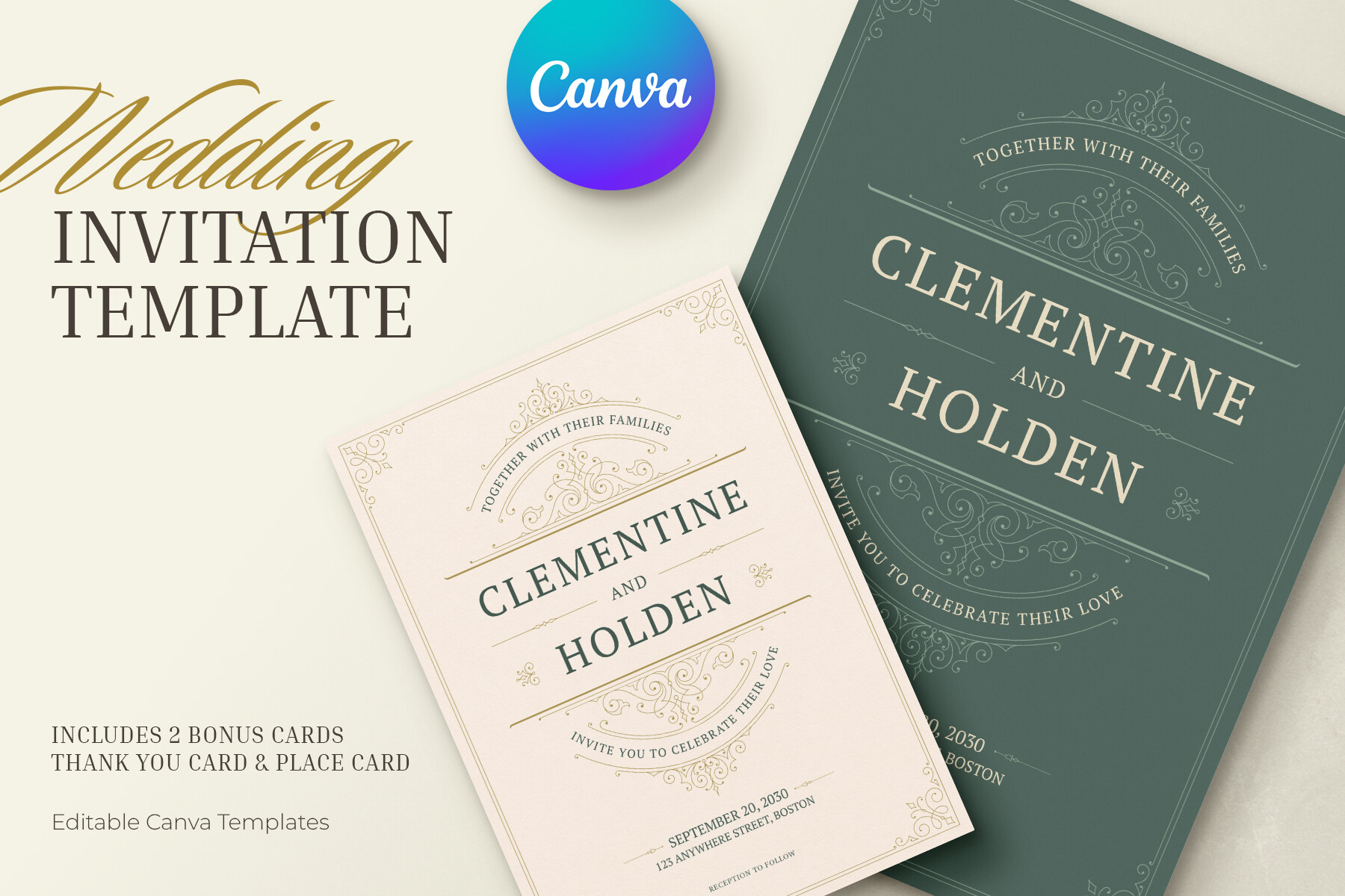 Wedding Invitation Canva Template