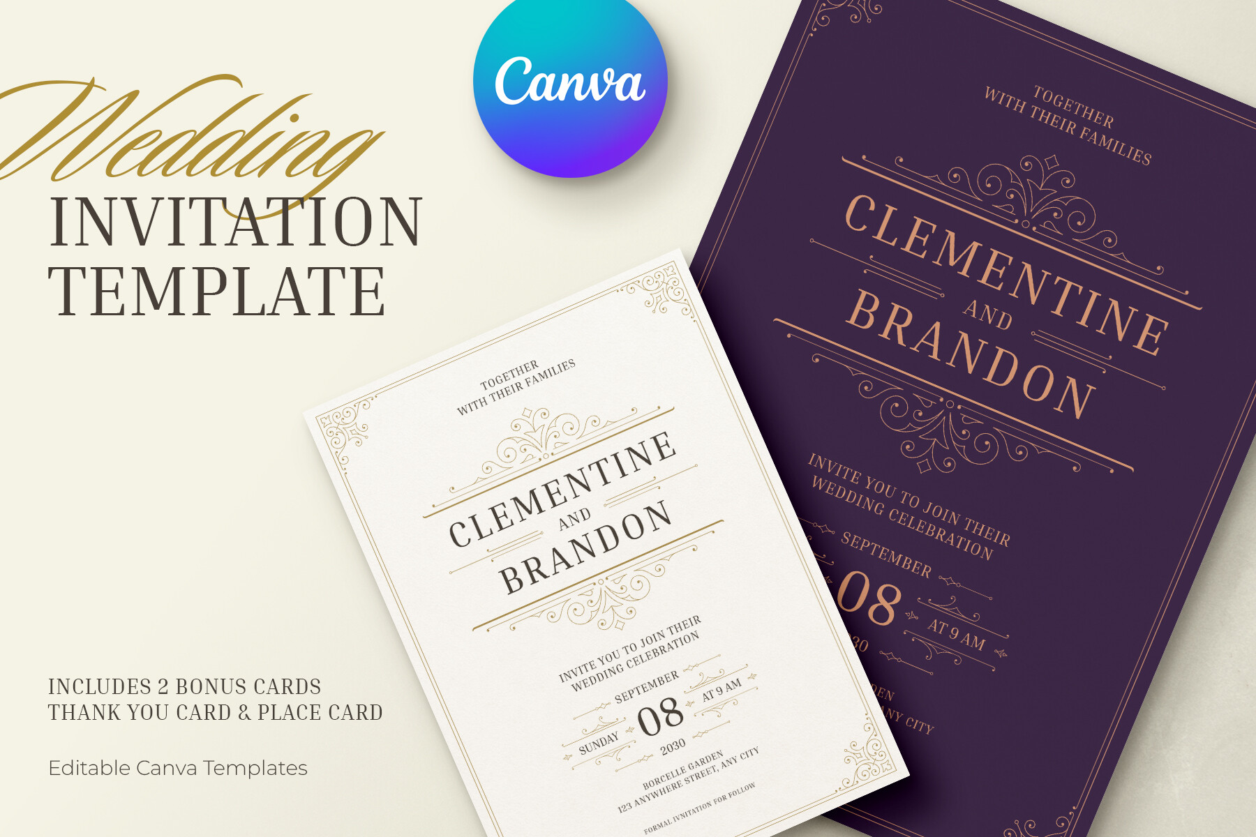 Wedding Invitation Canva Template