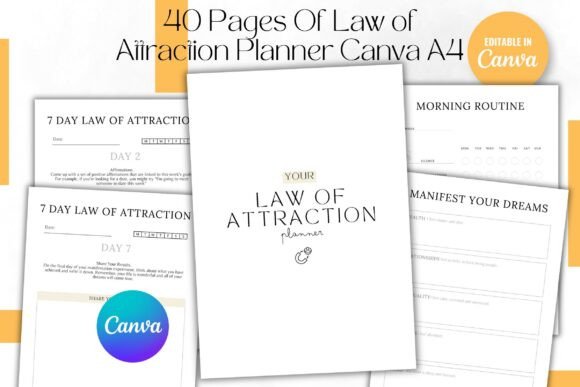 Pages Of Law Of Attraction Planner Graphics