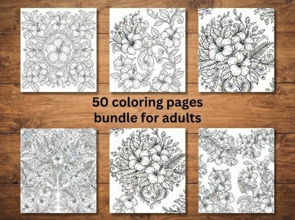 50 Tropical Hibiscus Flower Coloring