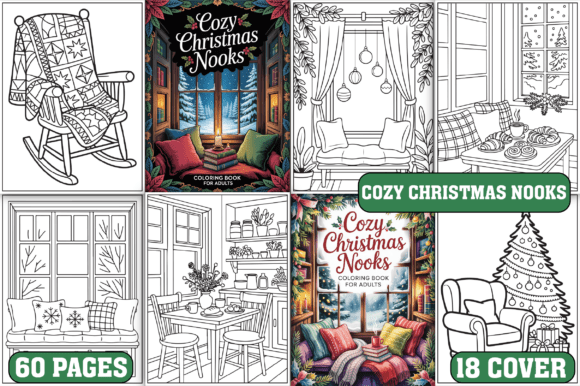 60 Cozy Christmas Nooks Coloring Pages