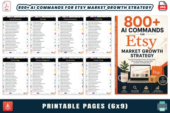 800+ AI Commands for Etsy Market Growth