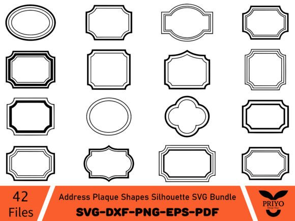 Address Plaque Shapes Silhouette SVG Bun