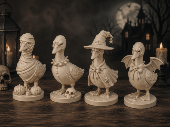 Angry Halloween Geese STL Bundle | 4 Unique Spooky Goose Designs - Image 3