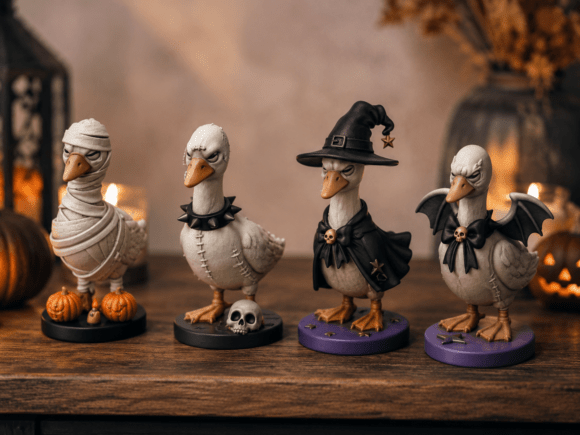 Angry Halloween Geese STL Bundle | 4 Unique Spooky Goose Designs - Image 5