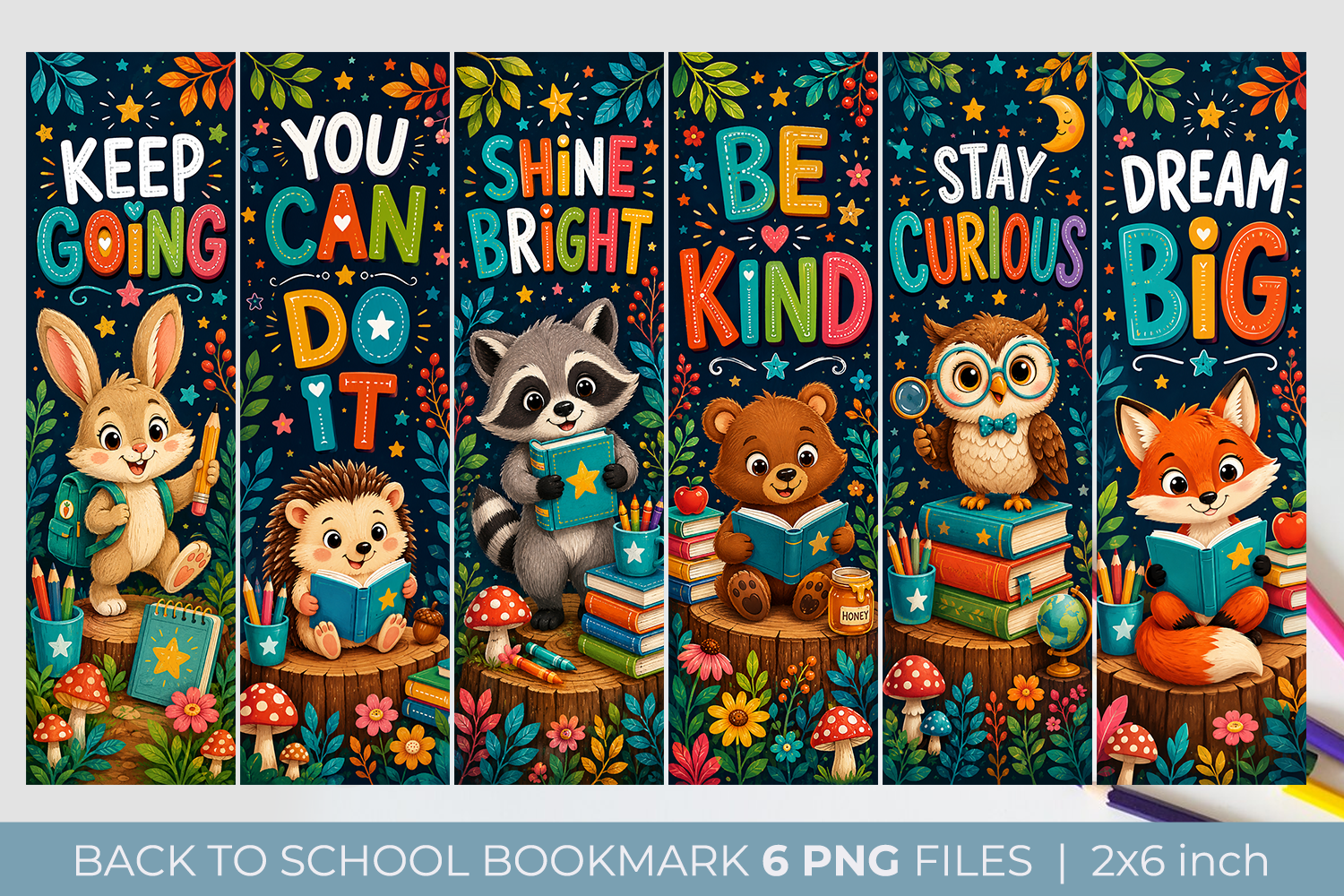 Animal Motivational Bookmarks for Kids