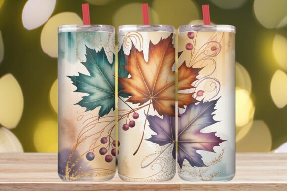 Autumn Maple Leaves, Autumn Tumbler Wrap