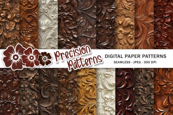 Carved Wood Digital Paper