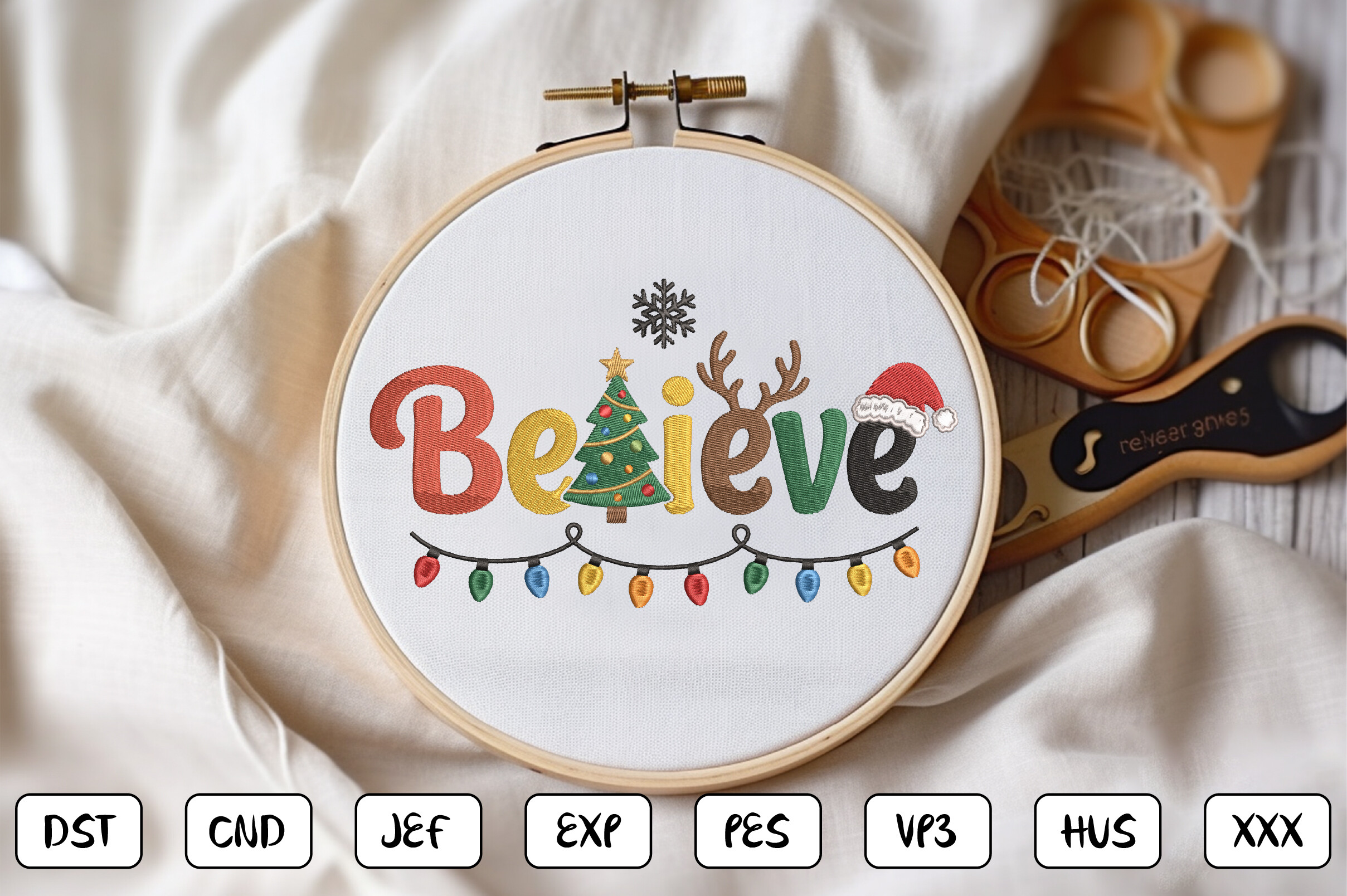 Christmas Believe Machine Embroidery - photo 2