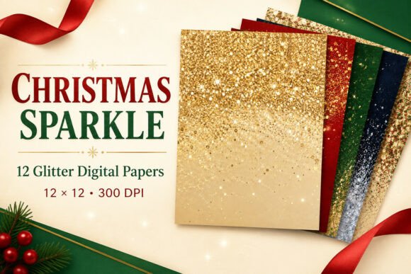 Christmas Sparkle Glitter Papers
