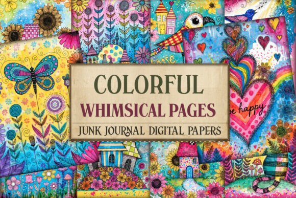 Colorful Whimsical Junk Journal Paper