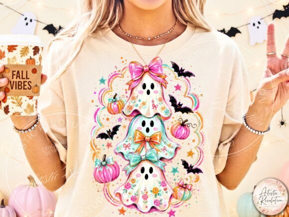 Coquette Ghost Halloween PNG Pink Spooky