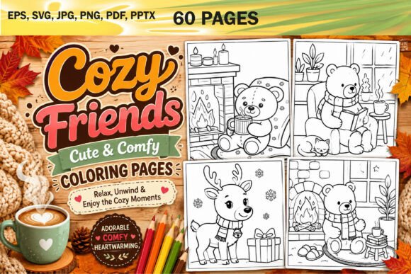 Cozy Friends: Cute & Comfy Coloring Book