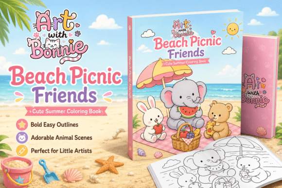 Cute Beach Animals Coloring Pages Pack