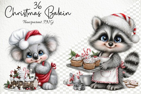 Cute Christmas Baking Clipart Bundle Graphics