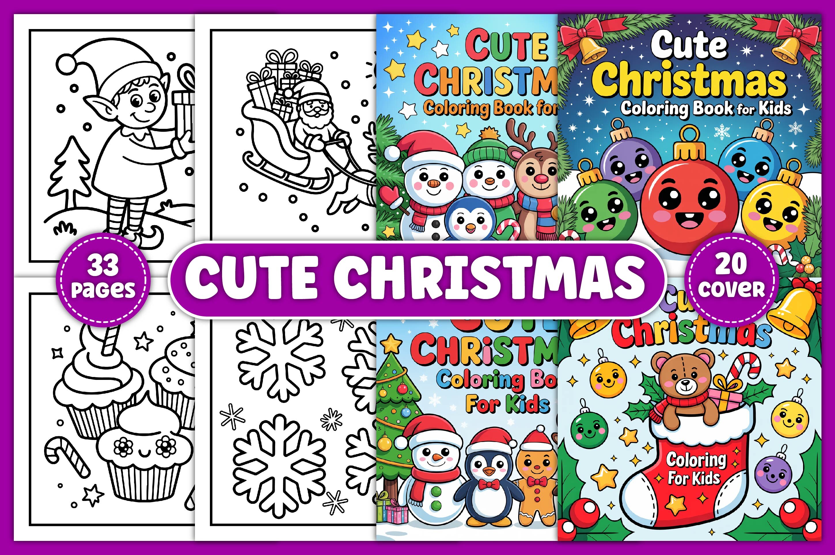 Cute Christmas Coloring Book for Kids