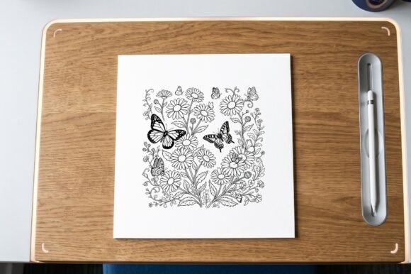 Daisies Butterflies Coloring Page