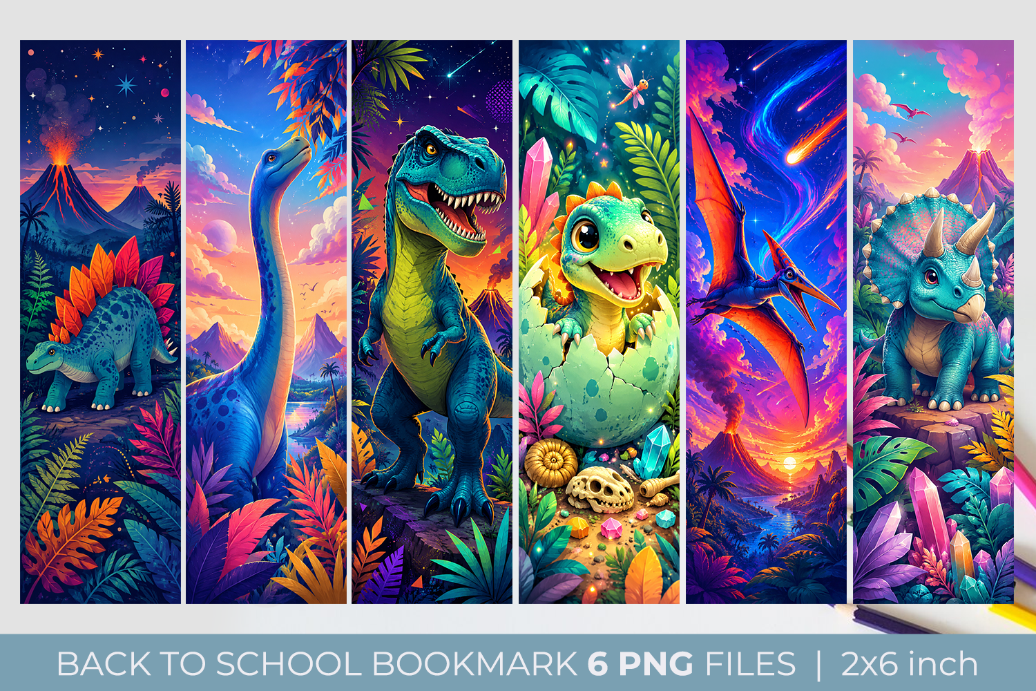 Dinosaur Printable Bookmarks for Kids