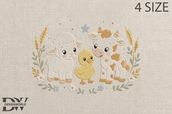Farm Animal Embroidery Design