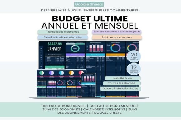 French Ultimate Budget Planner - Dark budget planner