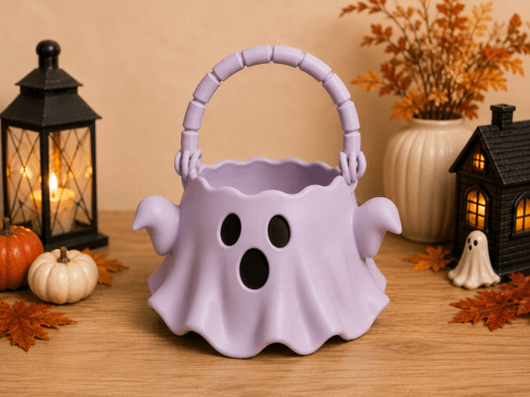 Ghost Candy Basket STL | Spooky Halloween Trick Treat Holder - Image 4