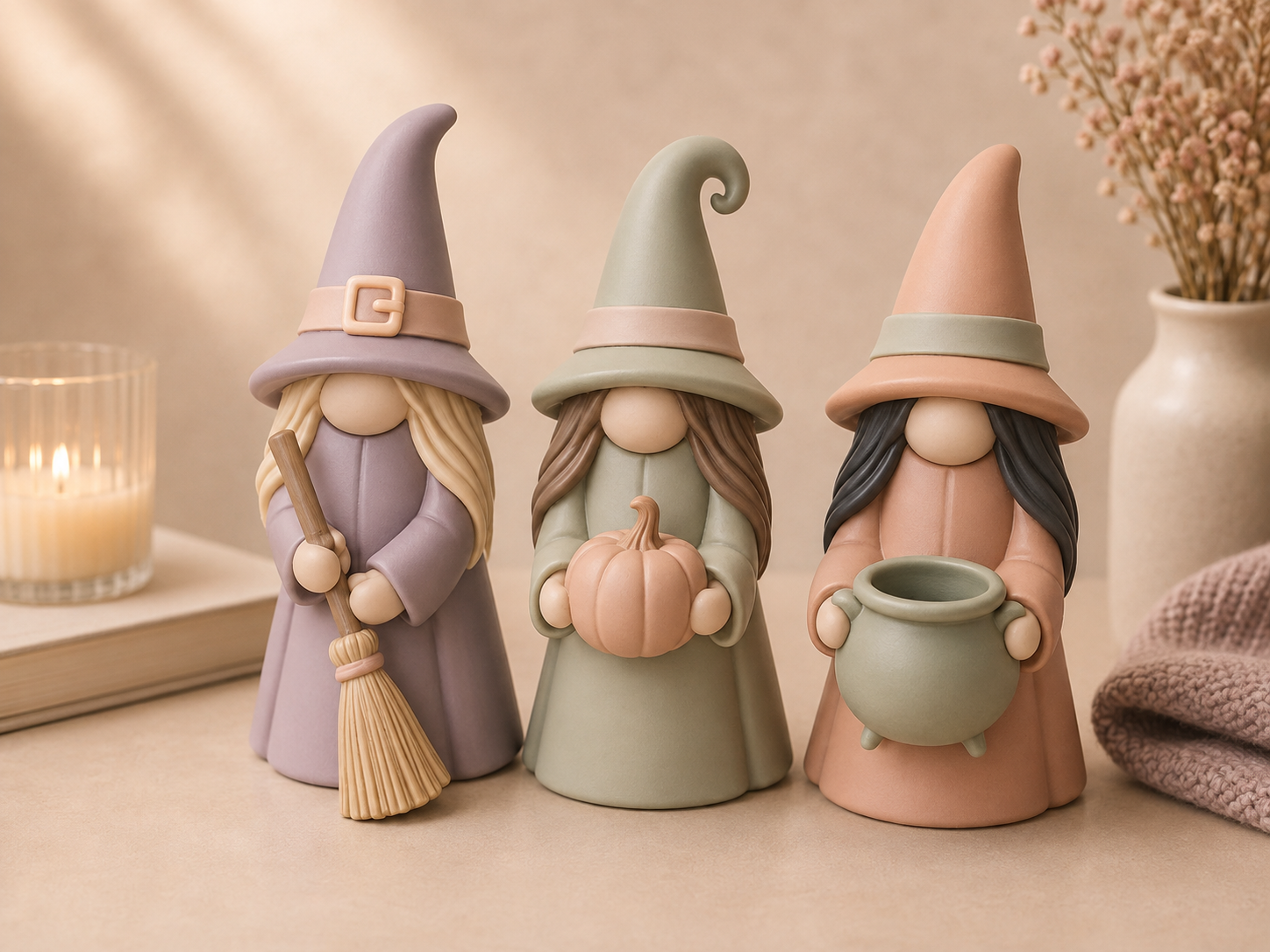 Gnome Witches STL Bundle | 3D Printable Halloween Decor - Image 5