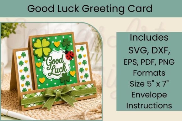 Good Luck Front Step Card SVG
