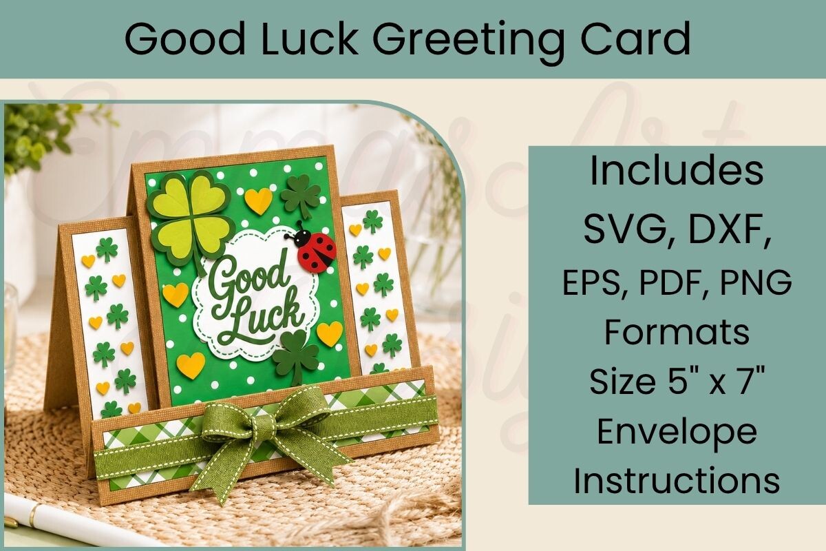 Good Luck Front Step Card SVG