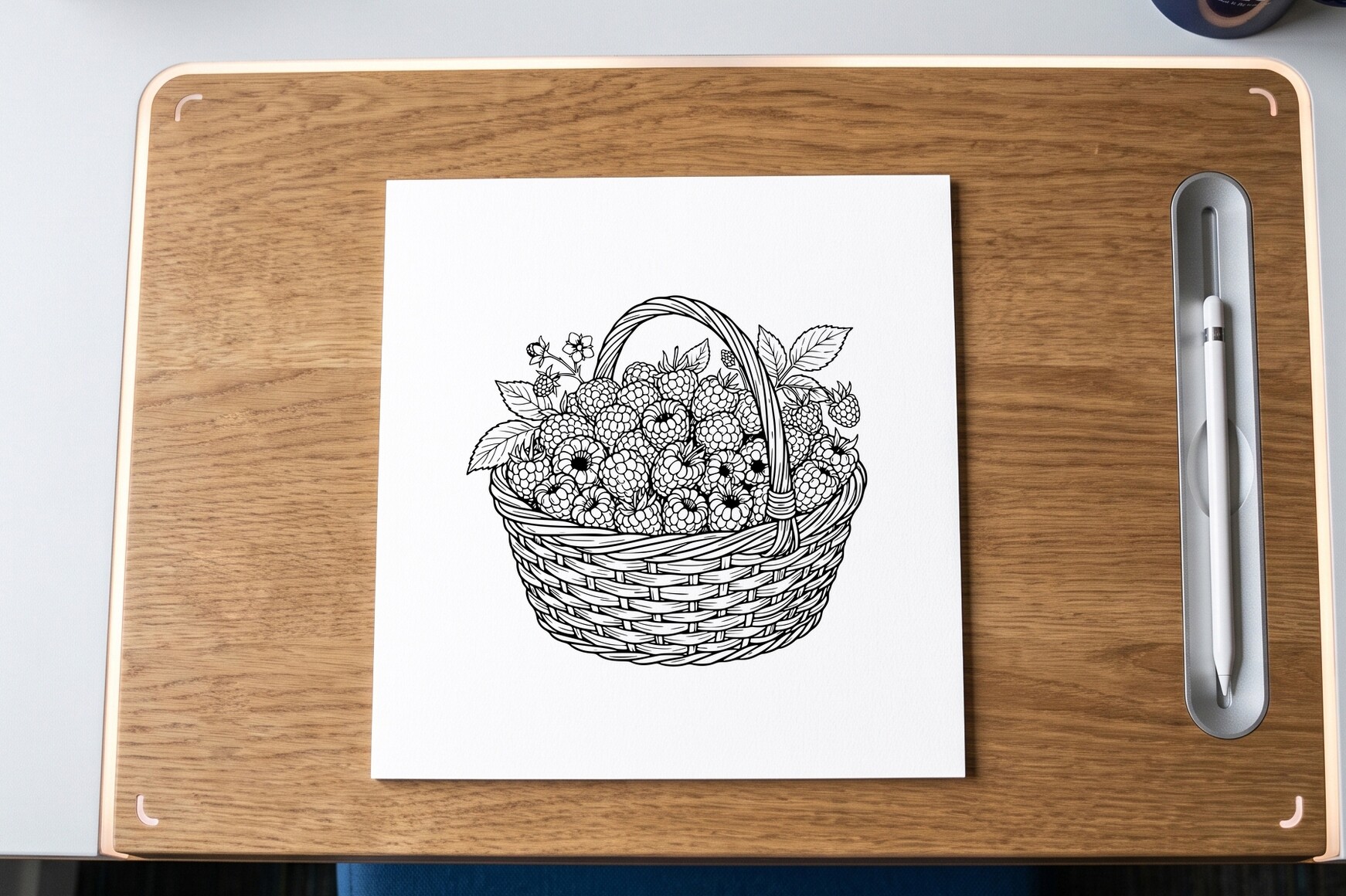 Grapes Berries Basket Coloring Page