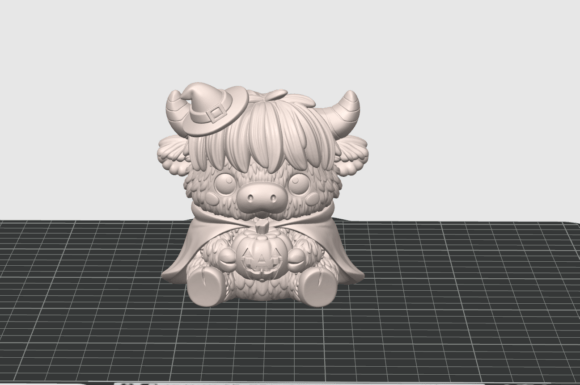 Halloween Highland Cow STL | Cute Witch 3D Print Model - Image 2
