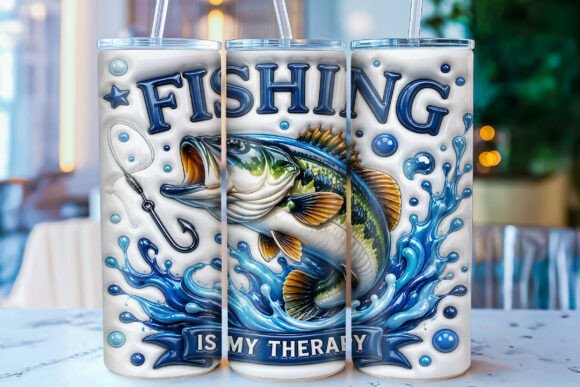 Inflated Fishing is My Therapy Tumbler