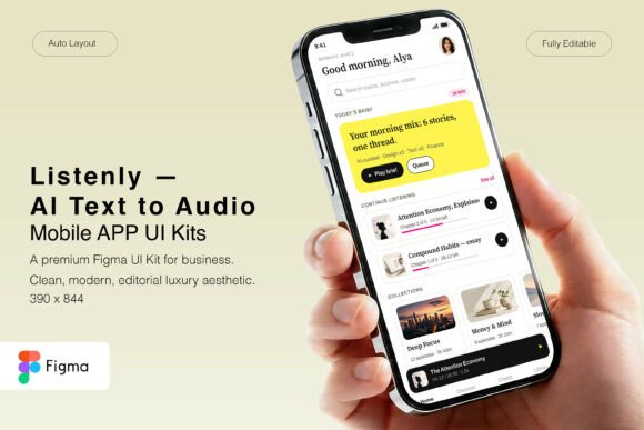 Listenly - AI Text to Audio App UI Kit