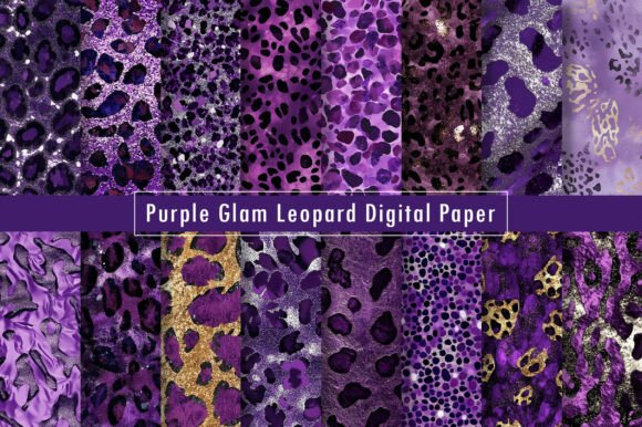 Purple Glam Leopard Digital Paper