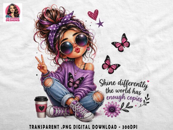 Shine Differently | Purple Boho Girl PNG