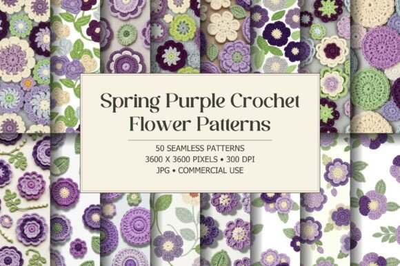 Spring Purple Crochet Flower Patterns