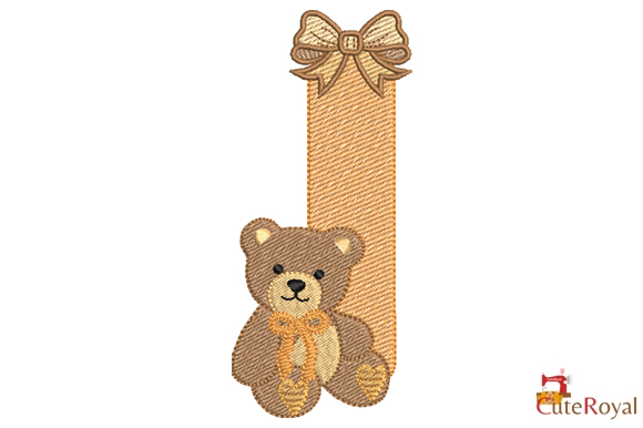 Teddy Bear Monogram Letter I – 6 Sizes