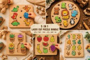 Toddler Puzzle Bundle SVG Laser Cut · Creative Fabrica