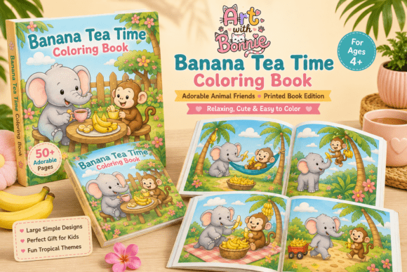 Tropical Banana Animal Coloring Pages