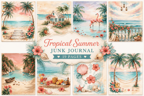Tropical Summer Beach Junk Journal Kit