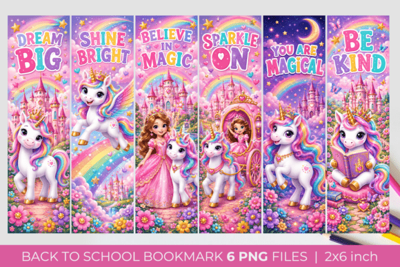 Unicorn and Princess Printable Bookmark
