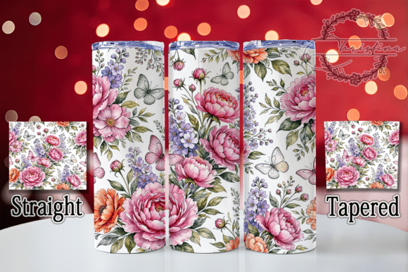 Watercolor Butterfly Floral 20oz Tumbler
