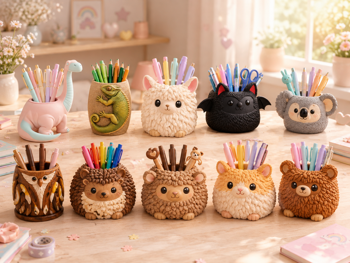 10 Animal Pen Holder STL Bundle - 3D Printable Desk Organizer - Image 12