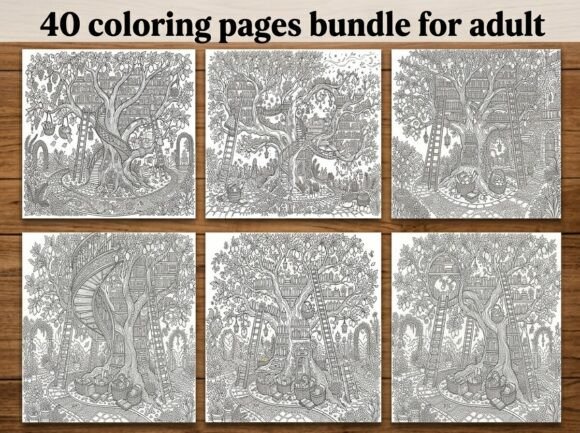 40 Magical Tree Library Coloring Pages