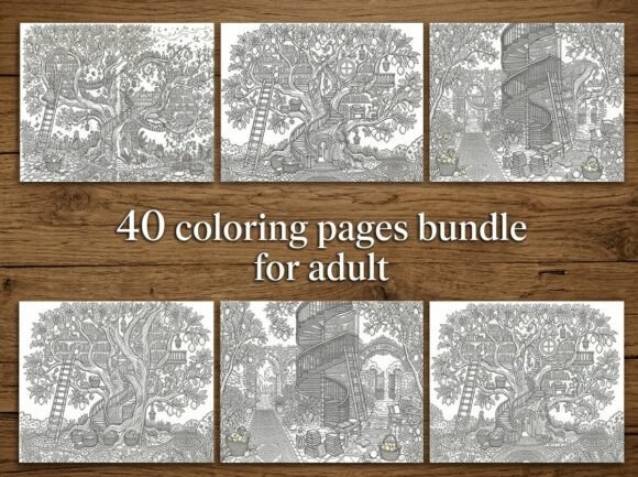 40 Magical Tree Library Coloring Pages